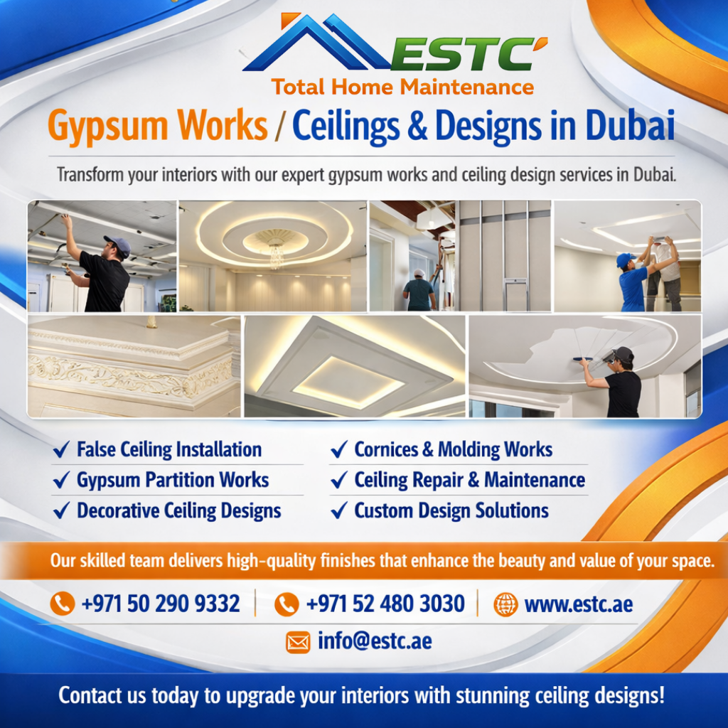 Gypsum Works / Ceilings & Designs in Dubai